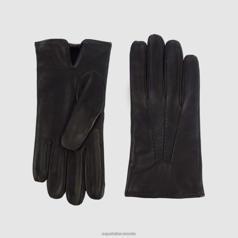Men Accessories Aquatalia BLACK CLASSIC GLOVE V0NJJ388