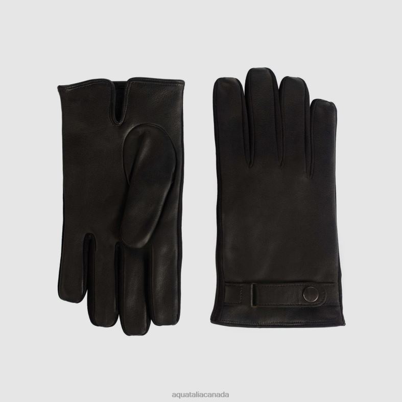 Men Accessories Aquatalia BLACK STRAP GLOVE V0NJJ393